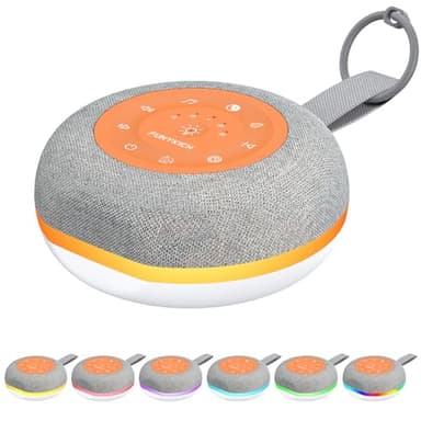 FUNYKICH Machine à Bruit Blanc Portable pour Bébés et Adultes 30 Sons Apaisants Naturels et Méditatifs avec Fonction Sommeil,Machine à Bruit avec Veilleuse 7 CouleursIdéal Nouveau-nés,Chambre,Voyage