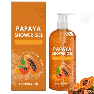 Gel douche à la papaye, gel douche exfoliant à la papaye, g/el d/ouche exfoliant à l'extrait de p/apaye bio, gel douche nourrissant et hydratant longue durée pour peaux foncées, pour hommes (1PCS)