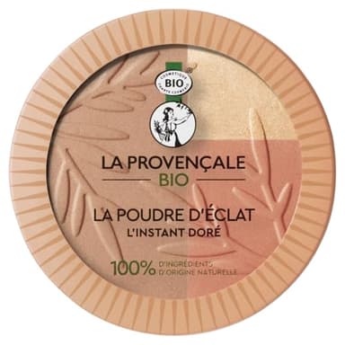La Provençale Bio - Poudre d'Éclat l'Instant Doré - 3 en 1 : Poudre Soleil, Fard à Joues, Enlumineur de Teint - 100% d’Ingrédients d'Origine Naturelle - Poudre Bronzante Visage Effet Bonne Mine