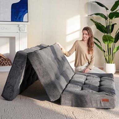 MAXYOYO Matelas Pliable 2 Places, Épaisseur 15cm Matelas Pliant pour Futon Convertible Canapé-lit Portable, Invités Lit d'Appoint, 135x190