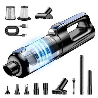 RADCLO Aspirateur Voiture sans Fil 2 en 1 18000Pa – Souffleur d’Air & Aspirateur Puissant, Léger avec Accessoires, Recharge USB-C pour Nettoyage Auto, Maison & Bureau