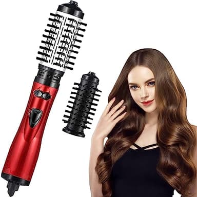 Brosse rotative 3 en 1 pour sèche-cheveux à air chaud, brosse professionnelle à ions négatifs, brosses à cheveux à air chaud avec 2 brosses interchangeables, pour salon de coiffure à domicile