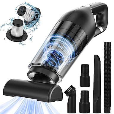 Czemo Aspirateur Voiture Puissant 9000Pa 120W Mini Aspirateur à Main sans Fil Rechargeable avec Filtre HEPA USB Aspirateur de Table, Aspirateur Poil de Chien pour Maison Voiture