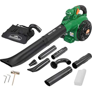 Souffleur de Feuilles 4en1 Essence air 90m/s Sac 45L Outils Inclus aspirateur de Feuilles broyeur végétaux souffleur Jardin