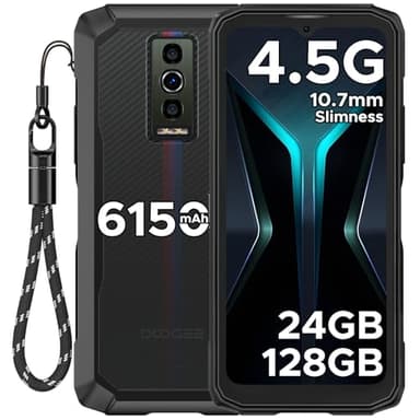 DOOGEE Blade10 Energy 4.5G Smartphone Incassable,Android 15 24GB RAM+128GB ROM/2TB,Telephone Portable Incassable 10.7mm 6.56" HD 90Hz Écran,Batterie 6150mAh,16MP Caméra,NFC/Widevine L1/Face Unlock