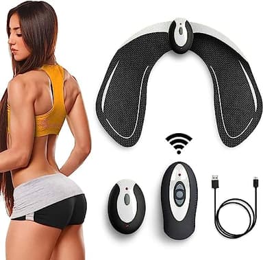 Professionnel Fessier Stimulation électrique,Électrostimulateur musculaire, 6 modes 10 intensités,Rechargeable par USB,Pour le Renforcement des Bras/Jambes/Fesses,Homme Femme