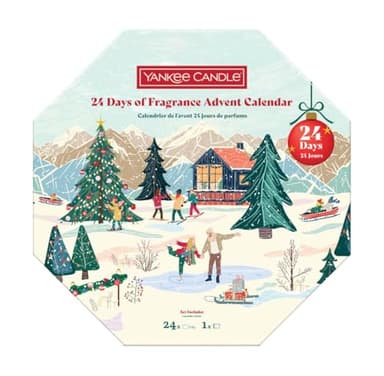 Yankee Candle Calendrier de l'Avent 2025 « 24 days of fragrance » - Contenu : 24 bougies chauffe-plat et 1 photophore