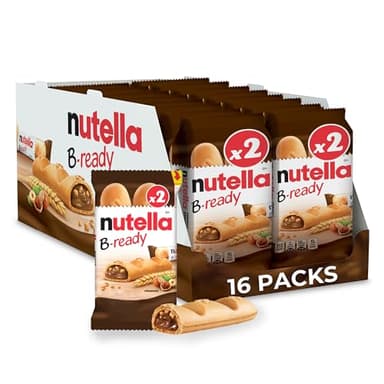 Nutella B-Ready Lot de 16 paquets de 2 barres à tartiner au cacao emballées individuellement