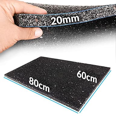 ANRO Tapis de protection de bâtiment, anti-vibration, en caoutchouc, dimensions : 800 x 600 x 20 mm, Noir, Tapis anti-fatigue, Indoor/Outdoor Use