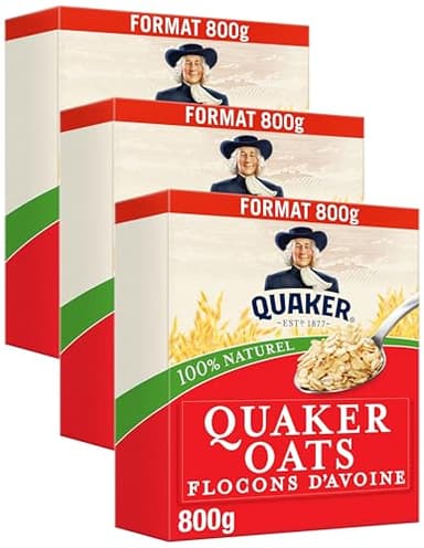 Quaker OATS Flocons d'Avoine, Format Familial 800 g (Lot de 3)