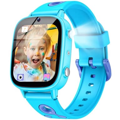 Montre Connectée Enfant Cadeaux Smartwatch: 1.8" Kid Watch HD Caméra et Lecteur Vidéo IP68 Étanche Montre Podometre non Connectée pour Filles Garçons avec Carte d'étude Histoires et 26 Jeux de Puzzle