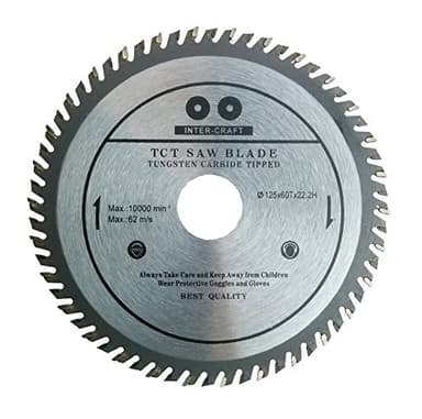 Inter-Craft Lame de scie circulaire haute qualité pour bois 125 x 22,2 mm 60 dents.
