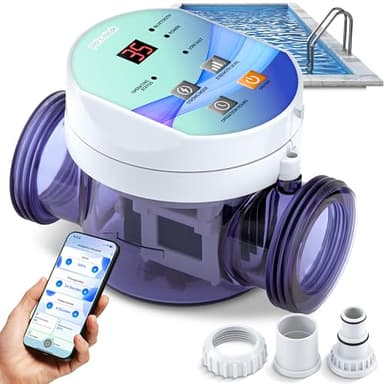 poolomio® Chlorinateur pour piscines jusqu'à 20 m³ avec Commande Intelligente par Application - Électrolyseur au sel 5 g/h pour désinfection de Piscine sans Produits Chimiques - Générateur de Chlore