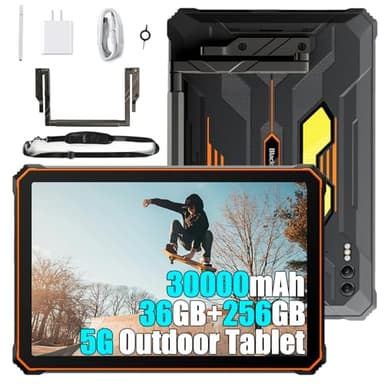 Blackview Active 10 Pro 5G Tablette Tactile Incassable Android 14, 30000mAh 55W, Ecran 10.95'' 2K, 36Go+256Go/2To MTK 7300, IP68 Tablet, 108MP+50MP, 2 Haut-Parleur Stéréo, 4G LTE,5G,NFC,GPS,OTG,Orange
