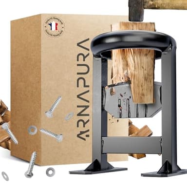 ARNAPURA Fendeur de Buche Manuel | Fabriqué en Acier à Haute Résistance | Fendeuse de Buches Manuelle | Vis et Rondelles Incluses