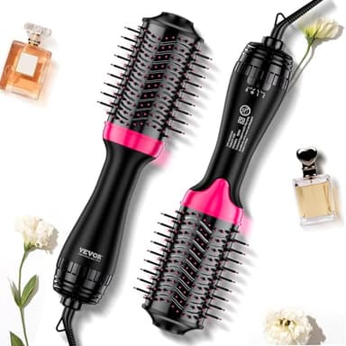 VEVOR Brosse Soufflante Sèche-cheveux Ionique 4 en 1 Volumateur de Style avec Revêtement en Céramique 65 mm, 3 Réglages de Chaleur, Brosse de Coiffage à Air Chaud Pro, pour Lisser, Sécher, Boucler