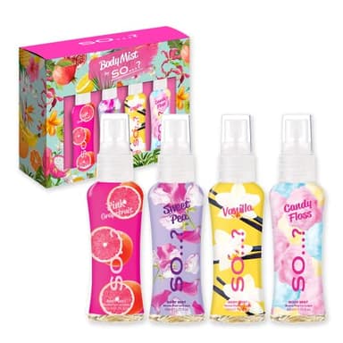 Body Mist By So…? Coffret Cadeau Brume Corporelle Parfumée Pour Femme (4x50ml)