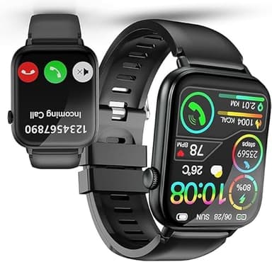 OTOZABU Montre Connectée Homme Femme avec Appel Bluetooth, 1.85" HD Smartwatch, Noir Profond
