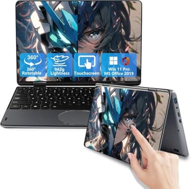 LONGEVINCE Ordinateur Portable Convertible 2-en-1 À Écran Tactile De 11 Pouces, Celeron N100, 16 Go DDR4, 1920 * 1200 IPS, Clavier Rétroéclairé,Pavé Tactile Ovale (Gris, 16+256G SSD)