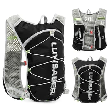 flintronic 2.5L Sac à Dos Hydratation, Sac à Dos de Course Ultraléger, Sac à Dos de Vélo, Ajustables à Taille Sac à Dos D'eau avec Design Réfléchissant pour Femme Homme Marathon Randonnée