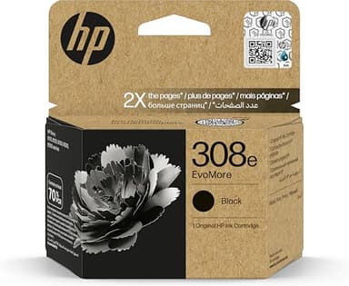 HP 308e Cartouche d’Encre Authentique Noir EvoMore