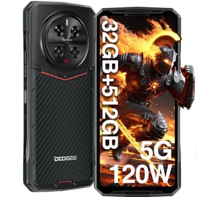 DOOGEE DK10 [2024] 5G Telephone Portable Incassable 32GB+512GB, 2,5K AMOLED 6,67" FHD+ 120 Hz, Caméra Quadruple 64+50 MP, 5150mAh 120W, Dimensity 8020, Android 13 Smartphone Incassable, IP68IP69K/NFC