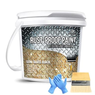 Convertisseur de Rouille 470ml - Peinture Anti-Rouille à Base d'Eau pour Métaux - Transforme la Rouille en Protection Durable - Revêtement Noir Semi-Brillant - Facile à Appliquer - Anti-Corrosion