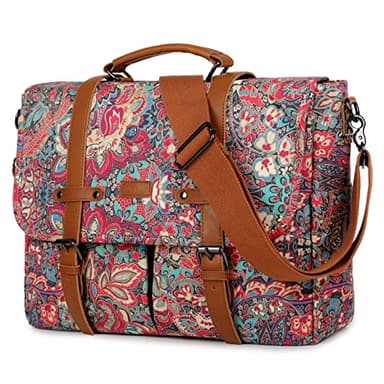 Sac à bandoulière femme impression ordinateur portable sac 15,6 pouces mallette Satchel sac à bandoulière Bookbag YL-01, Medium