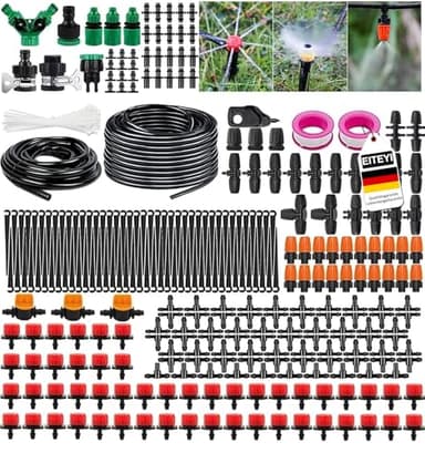 EITEYI 55m+15m Kit Tuyau Arrosage Automatique,Système D'irrigation Jardin,340Pcs Kit D'irrigation Goutte, Kit d'irrigation Goutte à Goutte Système D'irrigation pour Jardin Plantes Serre Pelouse