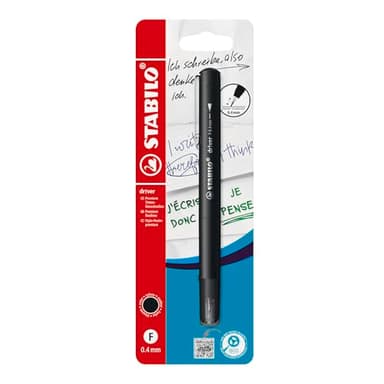 STABILO dr!ver F - Stylo feutre pointe fine - Blister carton x 1 feutre fin - noir