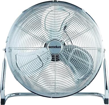 Senelux Ventilateur de sol - Ventilateur de gymnase chromé Ventilateur électrique portable de à 3 vitesses avec fonction d'inclinaison