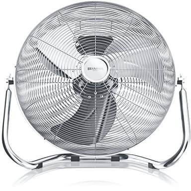 Brandson Ventilateur de Sol Design rétro, Ventilateur sur Pied de 30 cm de diamètre, Ventilateur métallique, 3 Vitesses, Faible, Moyenne, Haute - Débit d'air élevé - Inclinable à 120°, Rétro chromé