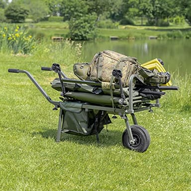 ATLAS Brouette pour Pêche Carpe - Chariot de pêche pour Le Transport d'equipement de pêche | Chariot de pêche sur Roues Robustes | Chariot Pliable avec Roues
