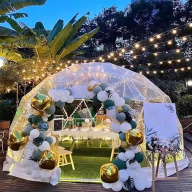 Outdoor 10/12ft Bubble Tent Dome House for Camping 5 7 Person Garden Igloo Clear Dome Shelter Geodesic Dome Backyard Patios Canopy Gazebos Screen House Room Lean to Greenhouse 2.9m