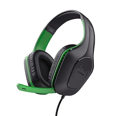 Trust Gaming GXT 415X Zirox Casque Gaming Léger pour Xbox Series X/S avec Transducteurs 50 mm, Audio Jack 3.5 mm, Câble de 1,2 m, Casque Gamer Filaire Over-Ear avec Micro - Noir/Vert