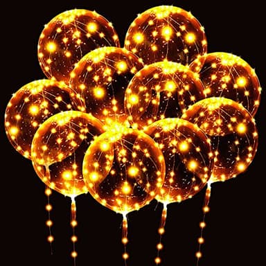 Ballons LED de 10 pièces, à hélium, transparents, 50,8 cm, 15 pièces, ballons à bulles brillants avec guirlande lumineuse pour Noël, mariage, anniversaire, Saint-Valentin, décoration de fête