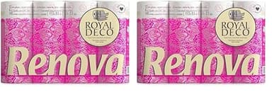 Renova Papier Hygiénique Deco|12 rouleaux|Décoré|Confort|4 plis (Lot de 2)