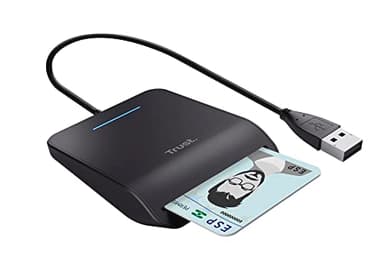Trust Lecteur DNI, Compatible avec Toutes Les Cartes DNI, Conforme FIPS 201, FIPS TAA et ISO 7816 Classe A, B, C, câble de 100 cm, USB Plug & Play