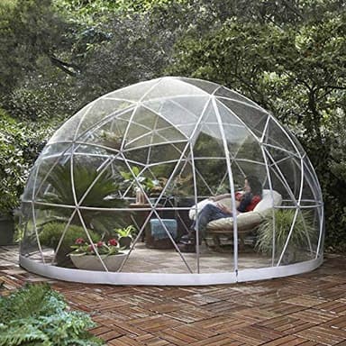 Garden Igloo - Igloo de Jardin Translucide, 360 x 360 x 220 cm - Abri de Jardin en Métal et Plastique - Résistant à l'Eau et aux UV - Couleur Transparente