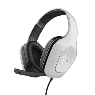 Trust Gaming GXT 415PS Zirox Casque Gaming Léger pour PlayStation 5 avec Transducteurs 50 mm, Audio Jack 3.5 mm, Câble de 1,2 m, Casque PS5 Gamer Filaire Over-Ear avec Micro - Blanc