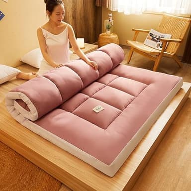 Futon Shiatsu ou Shiatsu, Futon transportable de Voyage, Pliable, Futon pour Massage, pour Yoga ou au Camping, Matelas Pliant Japonais Simple Et Moderne,Bean Paste,90X200cm