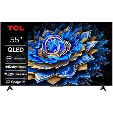 TCL 55T69C 55" QLED, Direct LED TV, 4K HDR, Smart TV Powered by Google TV (Dolby Vision & Atmos, Game Master, Motion Clarity, Compatible avec Google Assistant & Alexa)
