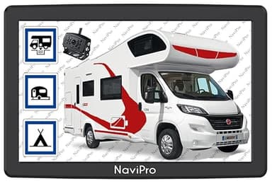 GPS Camping Car avec Camera DE RECUL sans Fil, 9 Pouces NaviPro PND, Ventouse Aimanté, Europe + Maroc