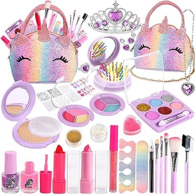 Maquillage Enfant Fille -Sac à Mainavec- 36PCS Joujous pour Filles Anniversaire 3 4 5 6 7 8+