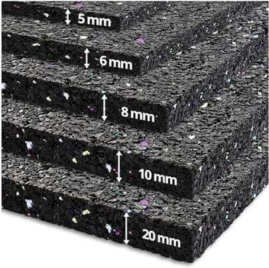 etm | Dalle anti-vibrations recyclée, Fabriqué en Allemagne – Découpable | Machine à Laver - Tapis Antibruit | Insonorisant, Isolant, En Caoutchouc Recyclé | Épaisseur : 20 mm – 60x60