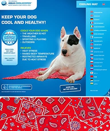 Aqua Coolkeeper Tapis rafraichissant Red Western pour Chien Rouge 100 x 90 cm Taille XXL