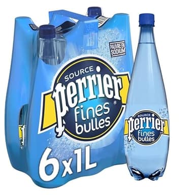 PERRIER - Fines Bulles Eau Minérale Naturelle Gazeuse 6X1L - Livraison Gratuite - Prix Par Unité