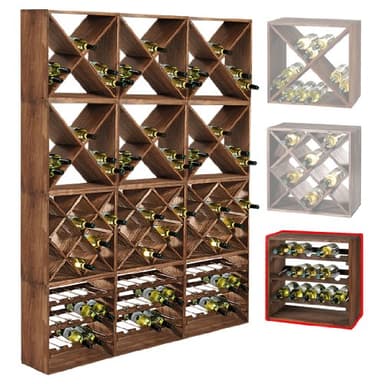 Système d'étagère à vin CUBE 50 tobacco module 4 standard - H50 x L50 x P25 cm