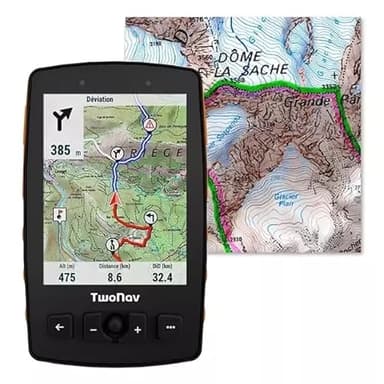 TwoNav Aventura 2 Plus + Carte France IGN Top25 Entière, GPS de Marche à Pied écran Large de 3,7 Pouces, Boutons et Joystick pour Alpinisme, Trekking ou randonnée avec Cartes incluses. Couleur Orange