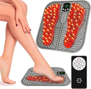 Massage Pieds,Jkevow masseur pieds electrique 8 Modes et 19 Intensités,Masseur de Pieds électrique Pliable et Portable pour la Circulation Sanguine et le Soulagement des Douleurs Musculaires